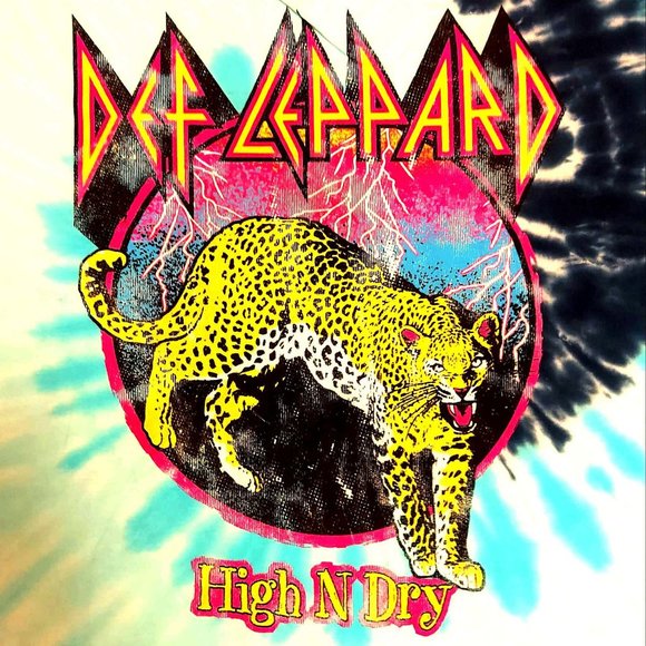 Def Leppard High N Dry Tie Dye metal rock Official T-Shirt 2XL XXL NWT - Picture 2 of 3